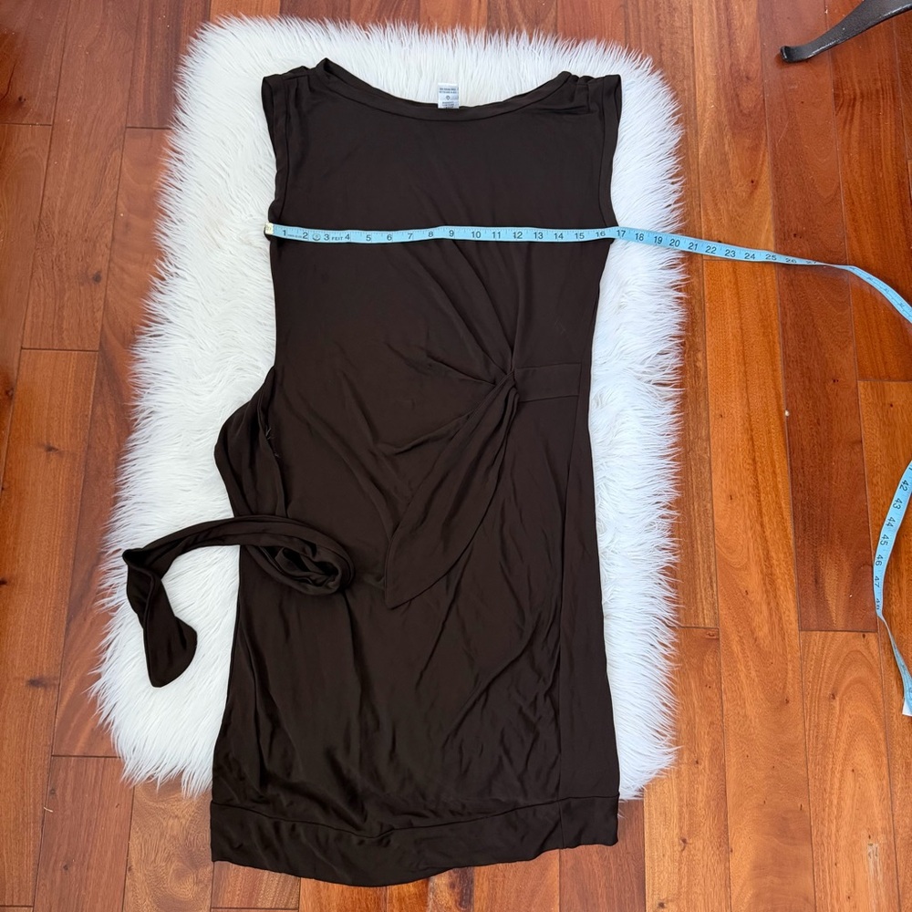 Diane von Furstenberg Sleeveless Brown Knot-Front Women's Dress 10 - Picture 8 of 8